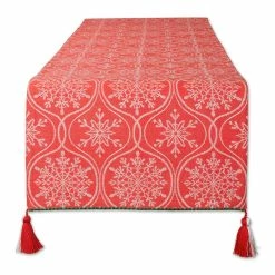 Best deal 👍 Kitchen & Dining DII® Joyful Snowflakes Reversible Jacquard Table Runner 🔔