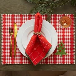 New 🥰 Kitchen & Dining DII® Red Joyful Dobby Napkins - Set Of 6 🥰 -Elements furniture shop unnamed file 1037