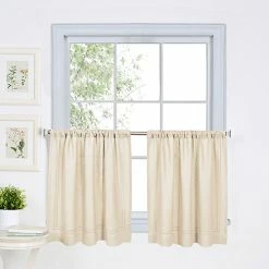 Budget ✨ Window Treatments Elrene Cameron Kitchen Curtains - Ivory ✨