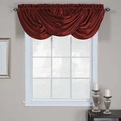 Promo 🌟 Window Treatments Elrene Versailles Window Rouge Valance - 52x36 🔔