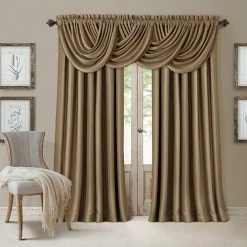 Discount ๐ Window Treatments Elrene All Seasons Blackout Waterfall Valance - 52x36 โ