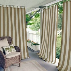 Discount ๐คฉ Window Treatments Elrene Highland Stripe Tab Top Curtain Panel ๐ฏ