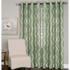Budget 🎉 Window Treatments Elrene Medalia Grommet Curtain Panel - Spa Green ❤️