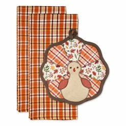 Coupon 💯 Kitchen & Dining DII® Gobble Turkey Potholder And Dishtowel Set Of 3 😀
